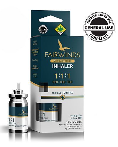 Fairwinds Ratio 1:1:1 Metered-Dose Inhaler, Cannabis inhaler, THC inhaler, over the counter inhaler, inhaler, weed inhaler, walgreens inhaler