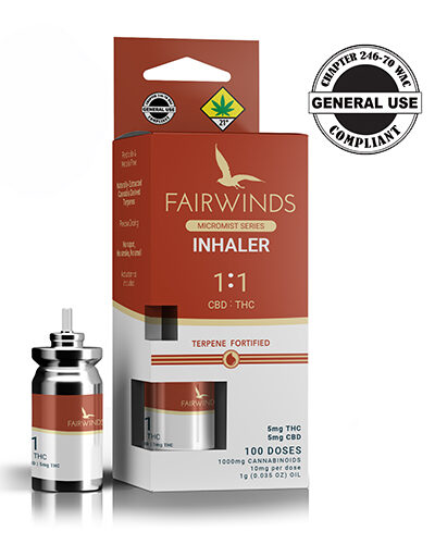 Fairwinds Ratio 1:1 Metered-Dose Inhaler, Cannabis inhaler, THC inhaler, over the counter inhaler, inhaler, weed inhaler, walgreens inhaler